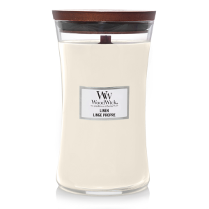 Woodwick Linen large Candle 